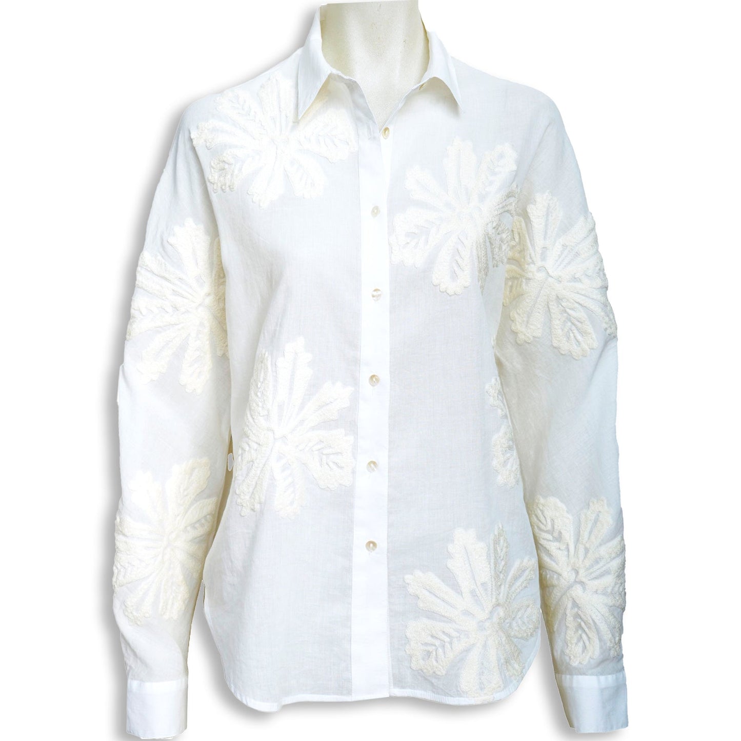 Rubicon BLOOM weisse Bluse mit weisser Stickerei 1434