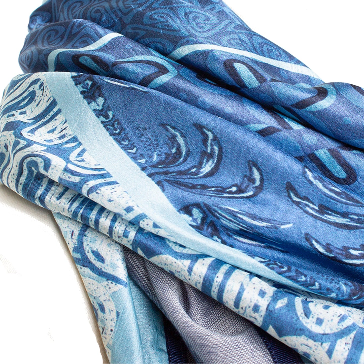 Rubicon B-SIDE Baumwolltuch mit bedrucktem Seidenpatch mit Palmen und Mixdesign